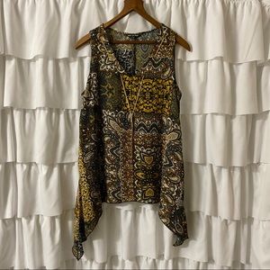 Black Patterned Unique Spectrum Blouse